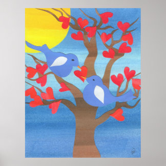 Lovevogels Nesting Poster