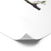 Lovevogels op een kerry blossom tak wit poster (Hoek)