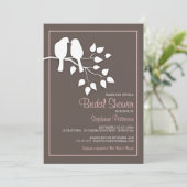 Lovevogels op een uitnodiging van de Bridal van de (Staand voorkant)