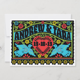 Lovevogels Papel Picado Weddenschap Kaart
