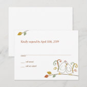 Lovevogels RSVP-kaart RSVP Kaartje (Voorkant / Achterkant)