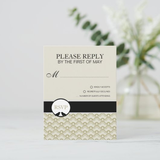 Lovevogels RSVP-kaarten of reactiekaarten RSVP Kaartje (Staand voorkant)