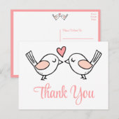 Lovevogels Stomme Tortelduifjes Roze bruiloft Dank Briefkaart (Voorkant / Achterkant)