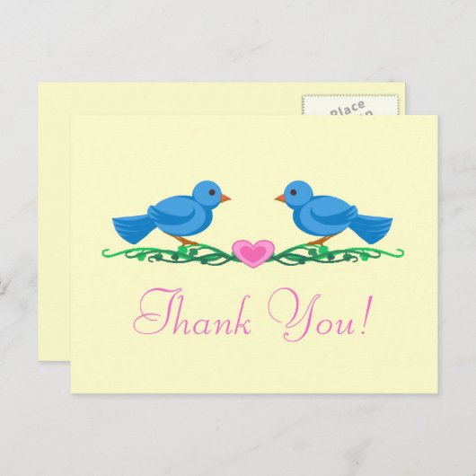 Lovevogels Thankyou Note Briefkaarten (Voorkant / Achterkant)
