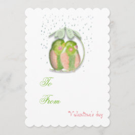 Lovevogels Valentijnse liefdesuitnodiging. Kaart