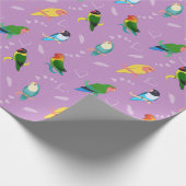 Lovevogels van het Rainbow Colors Pattern Cadeaupapier (Hoek)