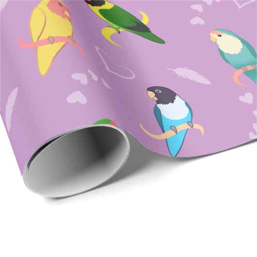 Lovevogels van het Rainbow Colors Pattern Cadeaupapier (Rol Hoek)