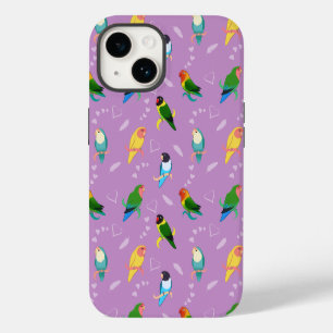 Lovevogels van het Rainbow Colors Pattern iPhone 14 Hoesje