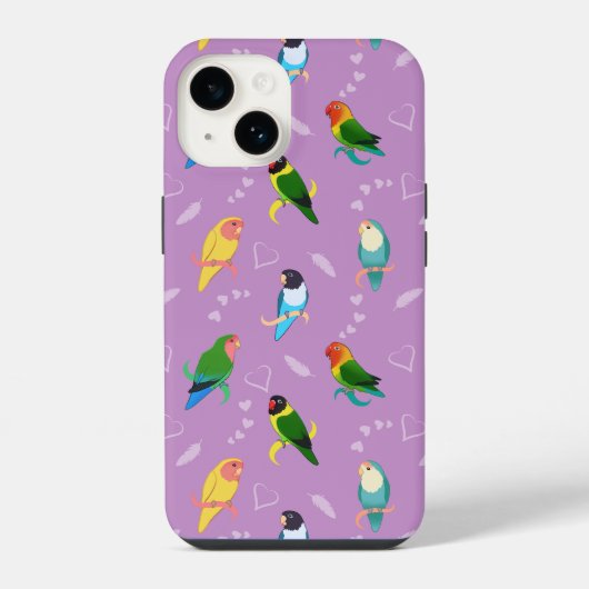 Lovevogels van het Rainbow Colors Pattern iPhone Hoesje (Achterkant)