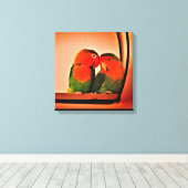 Lovevogels voor het afdrukken van doeken (Insitu (Houten vloer))