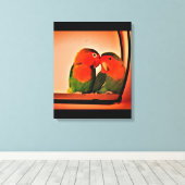 Lovevogels voor het afdrukken van doeken (Insitu (Houten vloer))