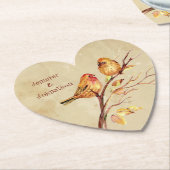Lovevogels Waterverf Aangepaste namen Kartonnen Onderzetters (Gekanteld)