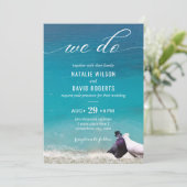 Lovevogels we maken Typografie Beach Weddenschap Kaart (Staand voorkant)