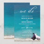 Lovevogels we maken Typografie Beach Weddenschap Kaart (Voorkant / Achterkant)