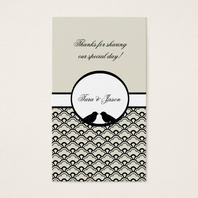 Lovevogels Weddenschap voor Labels met cadeautjes Visitekaartjes (Voorkant)