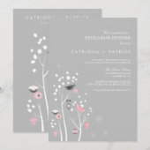 Lovevogels Winter Sneeuwrepetitie Binnenuitnodigin Kaart (Voorkant / Achterkant)