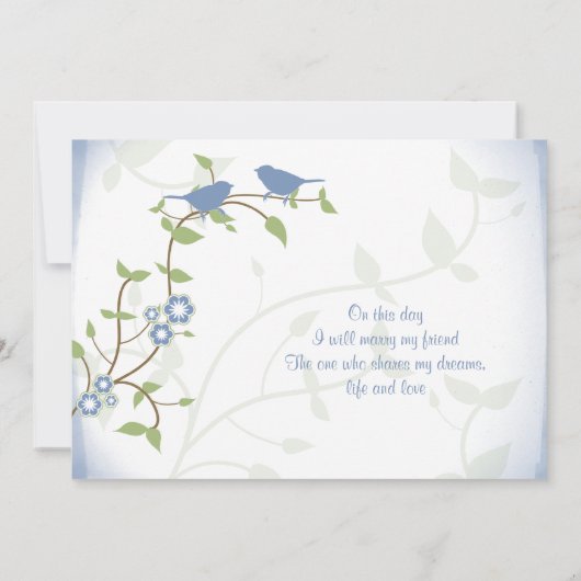 Lovevogels Zongvogels Uitnodiging tot weduwschap (Achterkant)