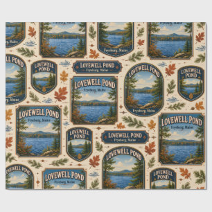 Lovewell Pond Fryeburg Maine Vintage Reisposter Cadeaupapier