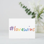 #lovewins liefde wint gelijkheid tussen homohuweli briefkaart (Staand voorkant)