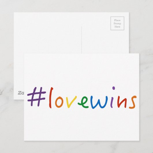 #lovewins liefde wint gelijkheid tussen homohuweli briefkaart (Voorkant / Achterkant)