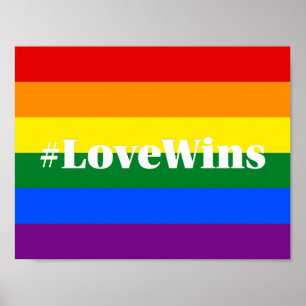#LoveWins Marriage Equality Celebration Rainbow Poster