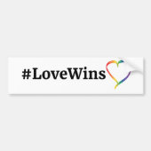#LoveWins Rainbow Heart Bumpersticker (Voorkant)