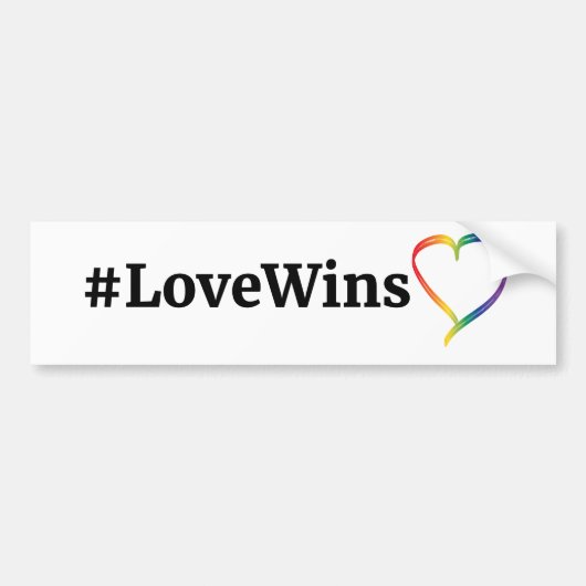 #LoveWins Rainbow Heart Bumpersticker (Voorkant)