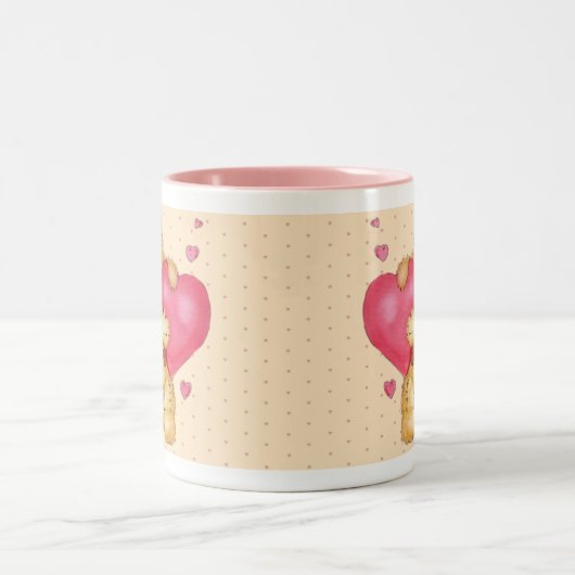 Lovey Dovey Beer Tweekleurige Koffiemok (Center)