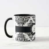 Lovey Dovey Damask Black White Mok (Links)