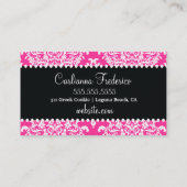 Lovey Dovey Damask Hot Pink Visitekaartje (Achterkant)