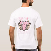 Lovey Dovey Glitter Hart T-shirt (Achterkant)