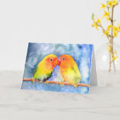 Lovey Dovey Lovebirds Notecards Kaart (Gele Bloem)