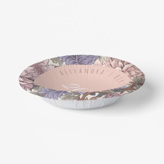 Lovey lieve paarse en roze stijlvolle bloemen Verj Papieren Kommen (Gebogen)