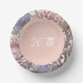 Lovey lieve paarse en roze stijlvolle bloemen Verj Papieren Kommen (Voorkant)