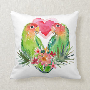 LOVEY LOVEBIRDS Tropische Valentijn Kussen