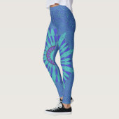  Lovey Navy blue floral wonderbaarlijke vrouwelijk Leggings (Links)