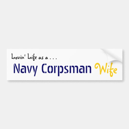 Lovin' Life NAVY Corpsman Bumpersticker (Voorkant)