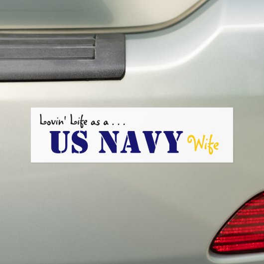 Lovin' Life NAVY stencil Bumpersticker (Op auto)