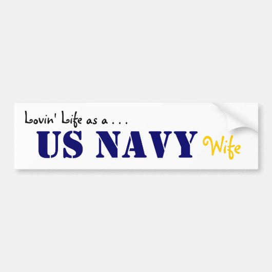 Lovin' Life NAVY stencil Bumpersticker (Voorkant)