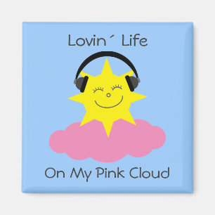 Lovin´ Life op mijn roze cloud nuchterheidsmagneet Magneet
