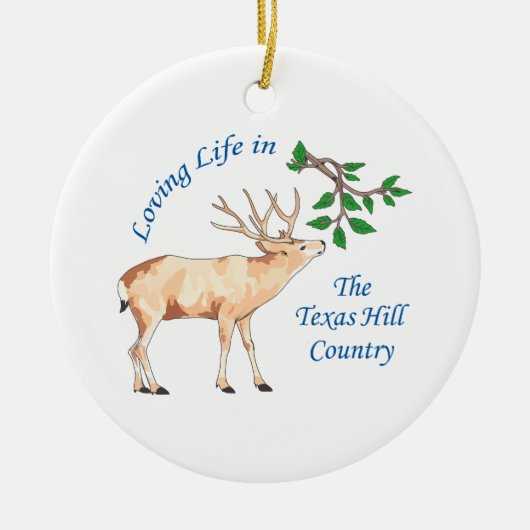 LOVIN TEXAS HILL LAND KERAMISCH ORNAMENT (Voorkant)