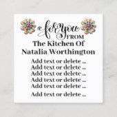 Lovin' van de Oven Profile Card versie Vierkante Visitekaartje (Achterkant)