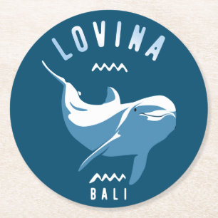 Lovina Bali - Zwemmen met Dolfijnen T-shirt Ronde Kartonnen Onderzetter