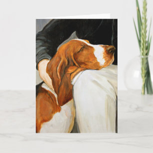 Loving Basset Hound Dog Art Wenskaart Kaart