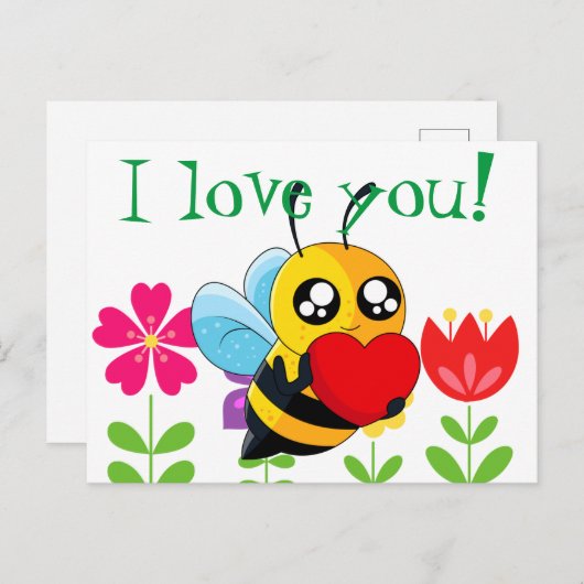 Loving Bee Briefkaart (Voorkant / Achterkant)