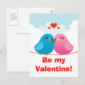 Loving Bird Couple Feestdagenkaart (Voorkant / Achterkant)