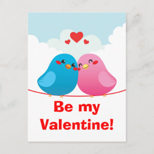 Loving Bird Couple Feestdagenkaart