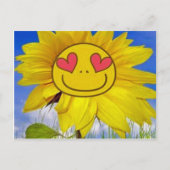 Loving, blij, zonnebloem, kleurrijk, bloem, geanim briefkaart (Voorkant)