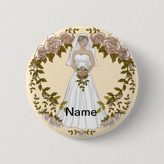 Loving Bride Wedding pin knop Ronde Button 5,7 Cm (Voorkant)