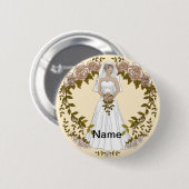 Loving Bride Wedding pin knop Ronde Button 5,7 Cm (Voorkant /achterkant)